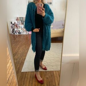 Vintage Turquoise Mohair Knit Cardigan (M/L)